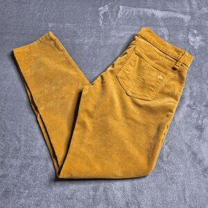 Rag & Bone Womens Skinny Corduroy Jeans 27 Low Rise Saffron Yellow Imperfect